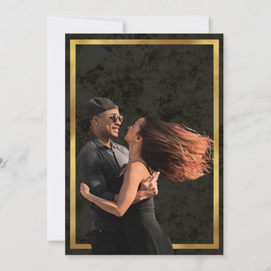 Charro und Catrina Sugar Skulls Tanzen Verlobung Einladung (Rückseite)