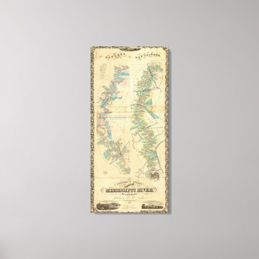 Chart of The Lower Mississippi River Leinwanddruck (Vorderseite)