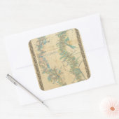 Chart of The Lower Mississippi River Quadratischer Aufkleber (Umschlag)