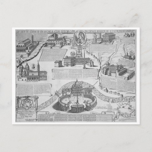 Charta Postalis Indulgentiae VII Ecclesiarum Urbis Postkarte (Vorderseite)