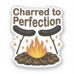Charted to Perfection Funny Campfire Hot Dog Aufkleber