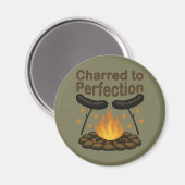 Charted to Perfection Funny Campfire Hot Dog Magnet (Vorderseite/Rückseite)