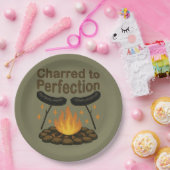 Charted to Perfection Funny Campfire Hot Dog Pappteller (Party)
