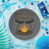 Charted to Perfection Funny Campfire Hot Dog Pappteller (Party)