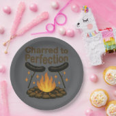 Charted to Perfection Funny Campfire Hot Dog Pappteller (Party)