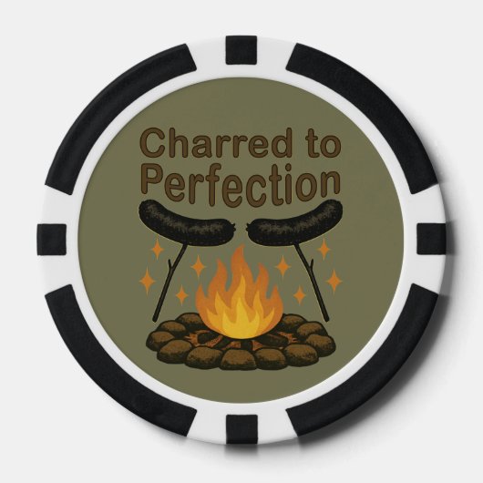 Charted to Perfection Funny Campfire Hot Dog Pokerchips (Vorderseite)