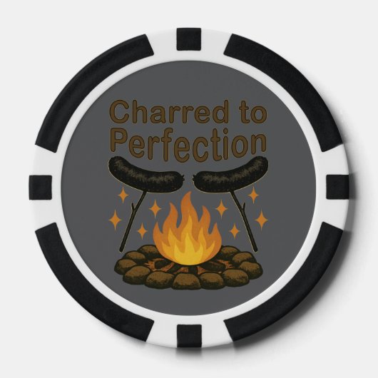 Charted to Perfection Funny Campfire Hot Dog Pokerchips (Vorderseite)