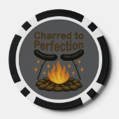 Charted to Perfection Funny Campfire Hot Dog Pokerchips (Rückseite)