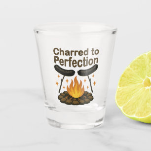 Charted to Perfection Funny Campfire Hot Dog Schnapsglas