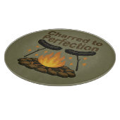 Charted to Perfection Funny Campfire Hot Dog Schneidebrett (Ecke)