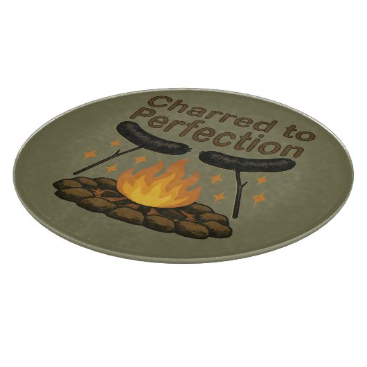 Charted to Perfection Funny Campfire Hot Dog Schneidebrett (Ecke)