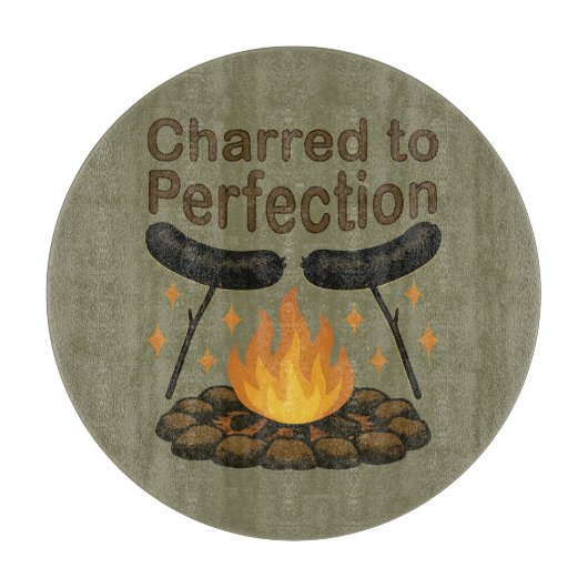 Charted to Perfection Funny Campfire Hot Dog Schneidebrett (Vorderseite)