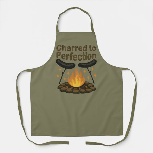 Charted to Perfection Funny Campfire Hot Dog Schürze (Vorderseite)