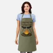 Charted to Perfection Funny Campfire Hot Dog Schürze (Getragen)