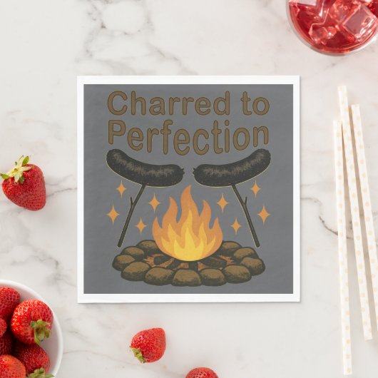 Charted to Perfection Funny Campfire Hot Dog Serviette (Beispiel)