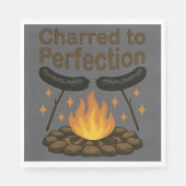 Charted to Perfection Funny Campfire Hot Dog Serviette (Vorderseite)