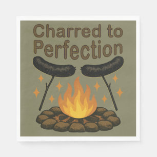 Charted to Perfection Funny Campfire Hot Dog Serviette
