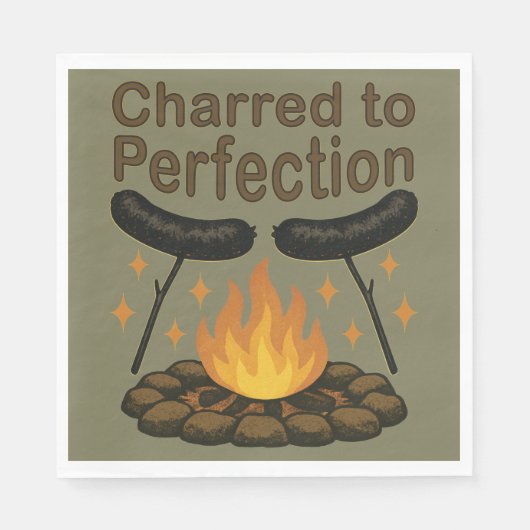 Charted to Perfection Funny Campfire Hot Dog Serviette (Vorderseite)