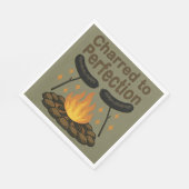 Charted to Perfection Funny Campfire Hot Dog Serviette (Ecke)