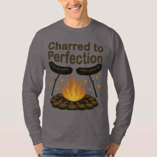 Charted to Perfection Funny Campfire Hot Dog T-Shirt