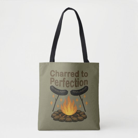 Charted to Perfection Funny Campfire Hot Dog Tasche (Vorderseite)