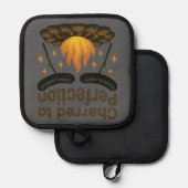 Charted to Perfection Funny Campfire Hot Dog Topflappen (Vorderseite/Rückseite)