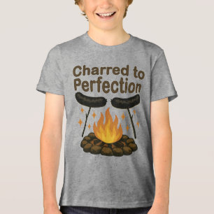 Charted to Perfection Funny Campfire Hot Dog Tri-Blend Shirt