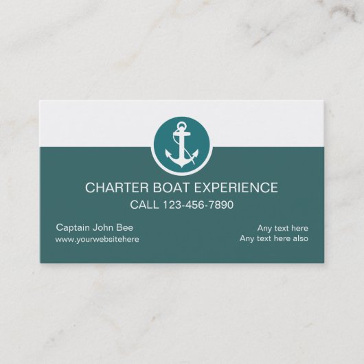 Charter Boat Business Cards Visitenkarte (Vorderseite)