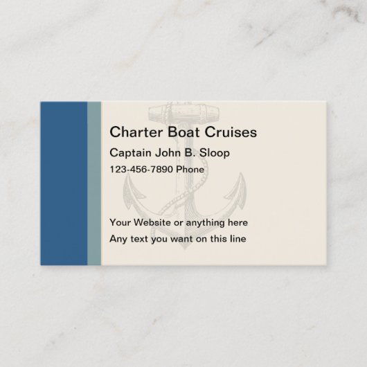 Charter-Boots-Visitenkarten Visitenkarte (Vorderseite)