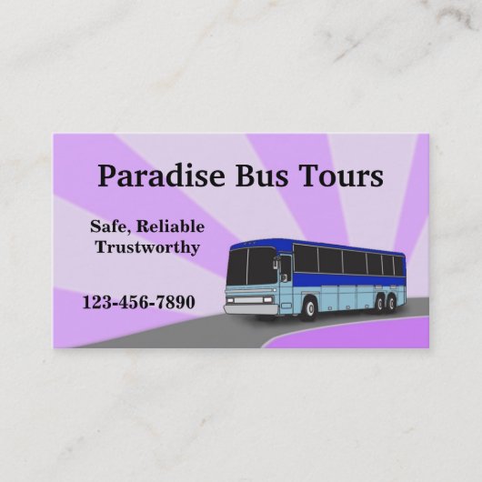 Charter Bus Business Card Visitenkarte (Vorderseite)