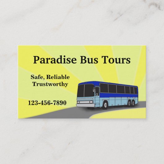 Charter Bus Business Card Visitenkarte (Vorderseite)