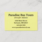 Charter Bus Business Card Visitenkarte (Rückseite)