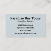 Charter Bus Business Card Visitenkarte (Rückseite)