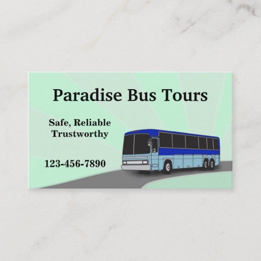 Charter Bus Business Card Visitenkarte (Vorderseite)