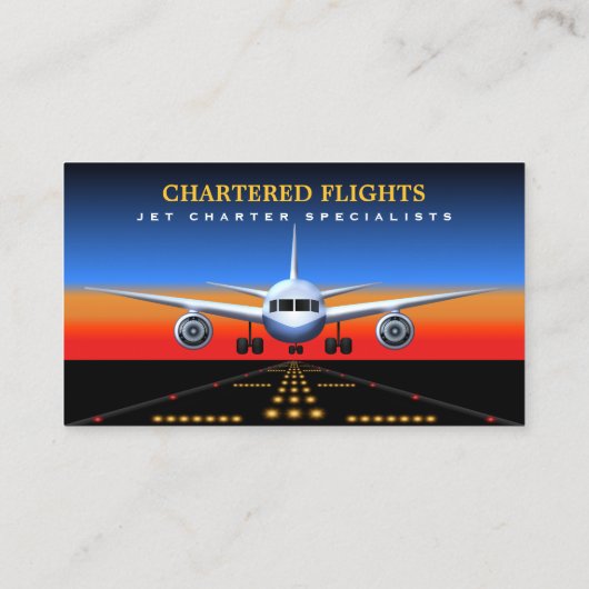 Charterflüge Berufliche Pilot-Visitenkarten Visitenkarte (Rückseite)