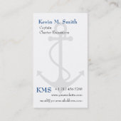 Charterschiff Captain Anchor Blau und Weiß Visitenkarte (Rückseite)