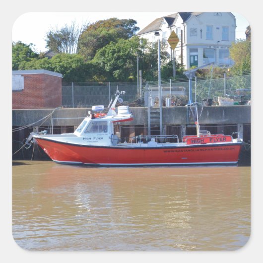 Charterschiff Hoher Flyer Quadratischer Aufkleber (Vorderseite)