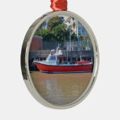 Charterschiff Hoher Flyer Silbernes Ornament (Rechts)