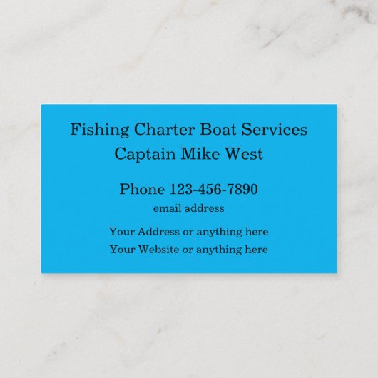 Charterschiff Visitenkarte (Rückseite)