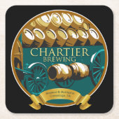 Chartier-Bierbrauerei Rechteckiger Pappuntersetzer (Vorderseite)