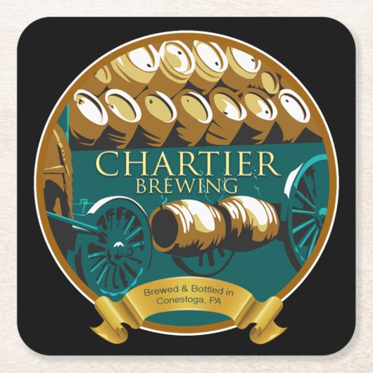 Chartier-Bierbrauerei Rechteckiger Pappuntersetzer (Vorderseite)