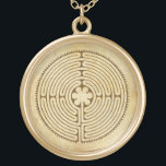Chartres Labyrinth antiken Stil 1   Ihre Ideen Vergoldete Kette<br><div class="desc">Spirituelles Symboldesign von EDDA Fröhlich / EDDArt| Labyrinth ist ein System von Linien oder Pfaden, die zahlreiche Richtungswechsel oder Pacing ein Läufer des Musters in ein Puzzle. Labyrinth hat nur einen Weg zum Zentrum, während mehrere Labyrinth.. | Für andere Designs und Produkte kontaktieren Sie mich bitte: contact@eddart.de www.zazzle.com/spiritenergytogo* und hier:www.zazzle.com/spiritartsclothing*|...</div>