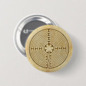 Chartres Labyrinth antiker Stil 1 + Ihre Ideen Button (Vorne & Hinten)