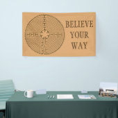 Chartres Labyrinth antiker Stil + Ihre Ideen Banner (Messeveranstaltung)