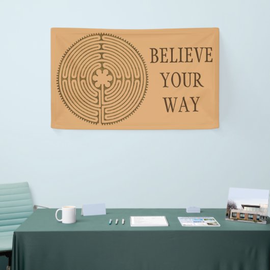 Chartres Labyrinth antiker Stil + Ihre Ideen Banner (Messeveranstaltung)