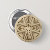 Chartres Labyrinth antiker Stil + Ihre Ideen Button (Vorne & Hinten)