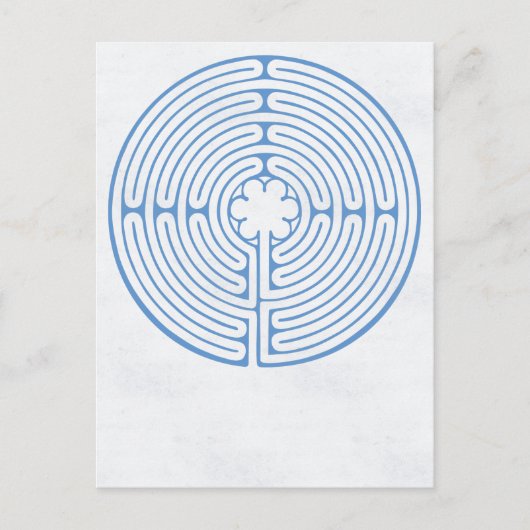 Chartres Labyrinth Blue Postkarte (Vorderseite)