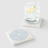 Chartres Labyrinth Blue Steinuntersetzer (Seitenansicht)