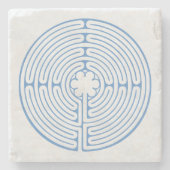 Chartres Labyrinth Blue Steinuntersetzer (Vorderseite)