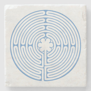 Chartres Labyrinth Blue Steinuntersetzer